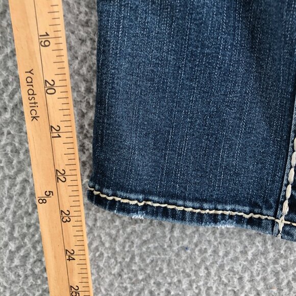 Silver Jeans Womens 26 Suki Mid Capri Blue Fluid Denim Contrast Stitch Stretch - Picture 11 of 13